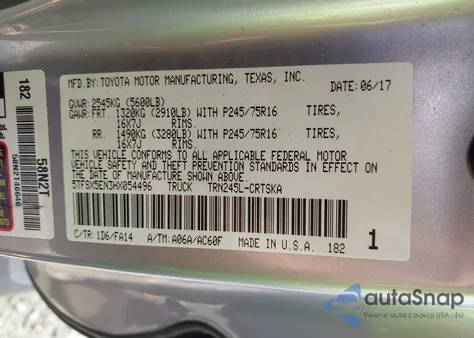 2017 Toyota Tacoma Sr5 from USA, damaged, VIN 5TFSX5EN3HX0544